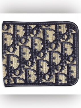 Christian Dior Trotter Bifold Vintage Wallet Navy Blue 100% Authentic Wallet
